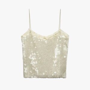 Sequin Beige Camisole Top